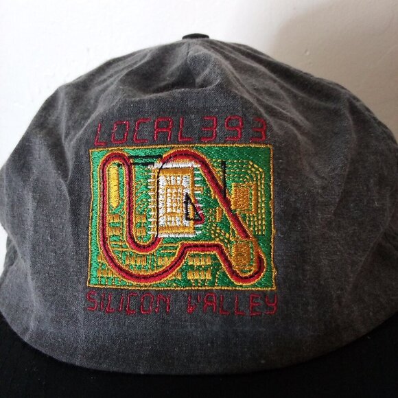 Vintage Silicon Valley Local 393 Union Two Tone Snap Back Hat - Picture 2 of 7